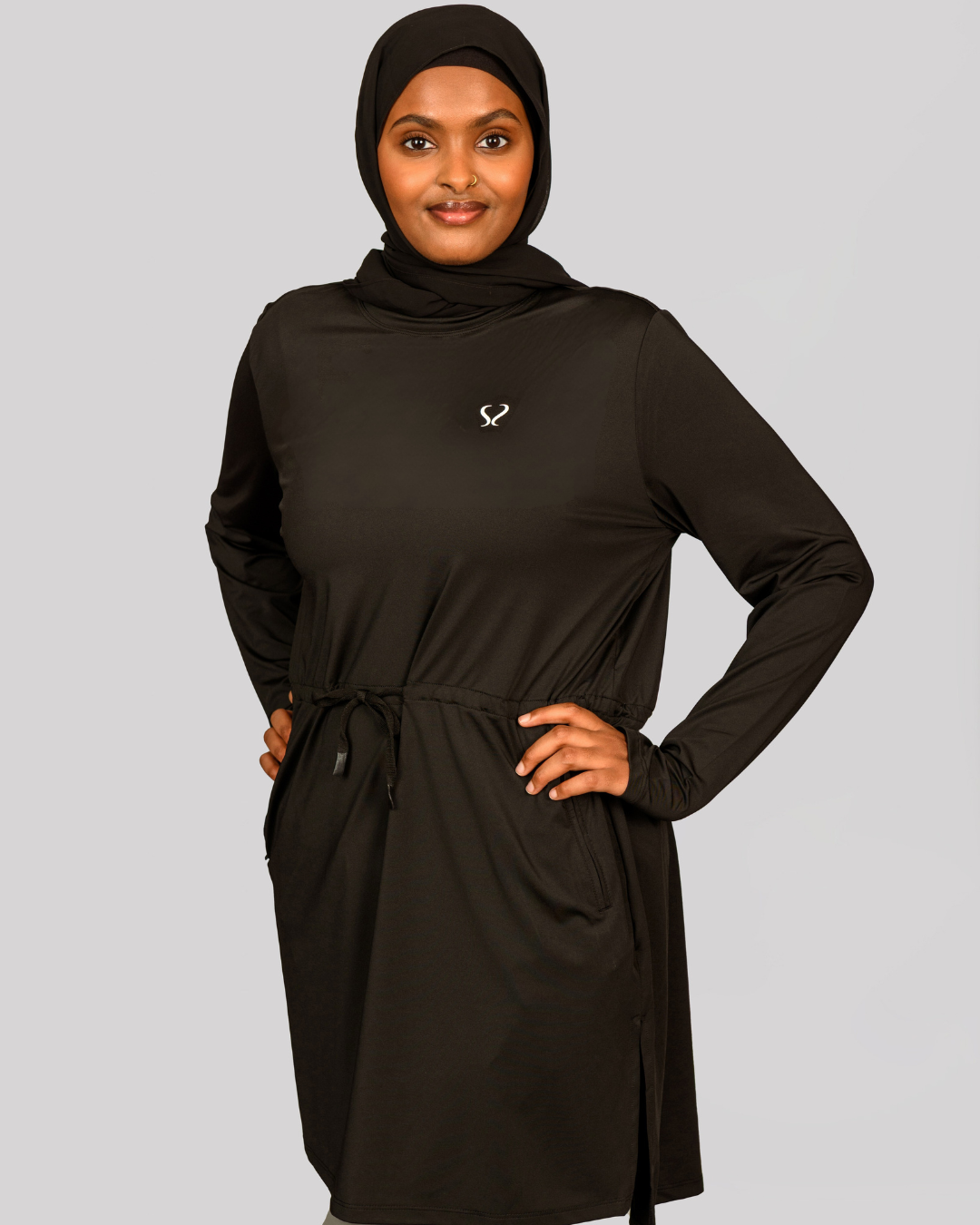 Loose Waist Strap Top – Black
