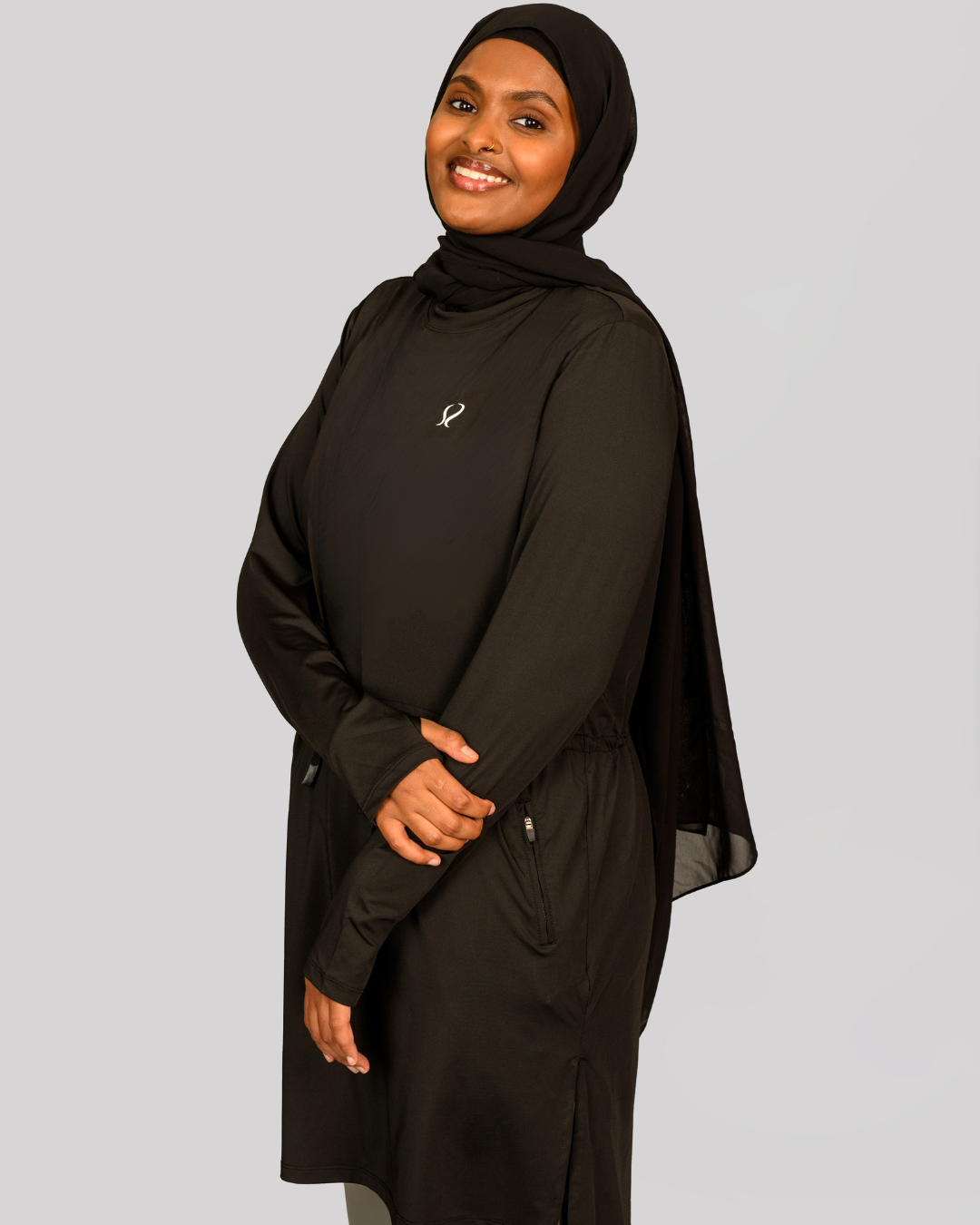 Loose Waist Strap Top – Black