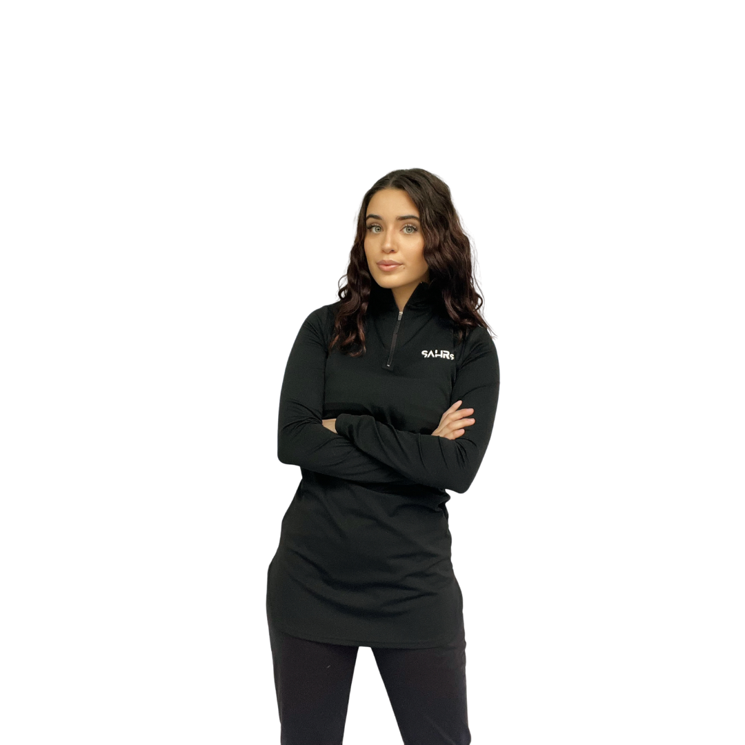 Women's athletic quarter sales zip