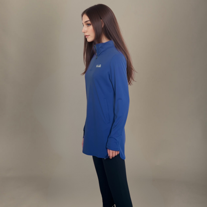 Training Quarter Zip Fitted Top – Blue