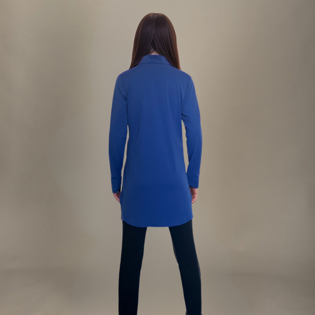 Training Quarter Zip Fitted Top – Blue