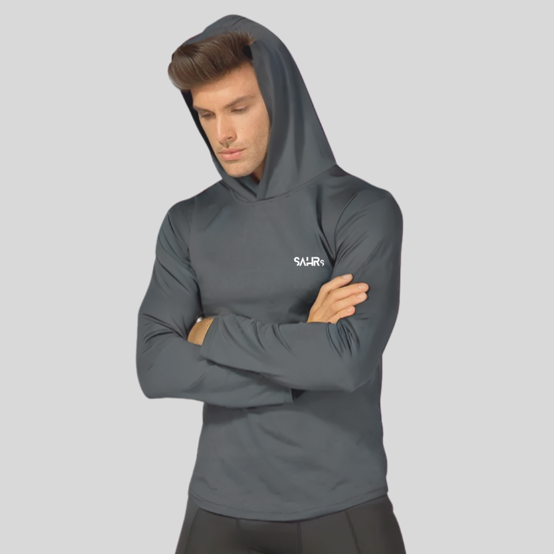 Gray Slim Fitted hoodie