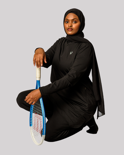 Loose Performance Top 1/4 Zip – Black