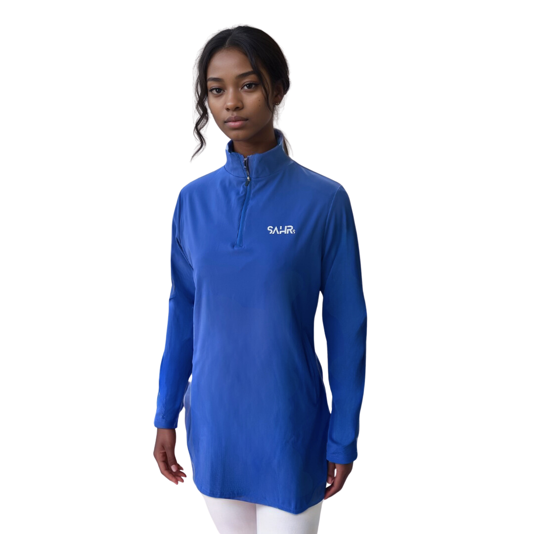 Women's fitted blue top