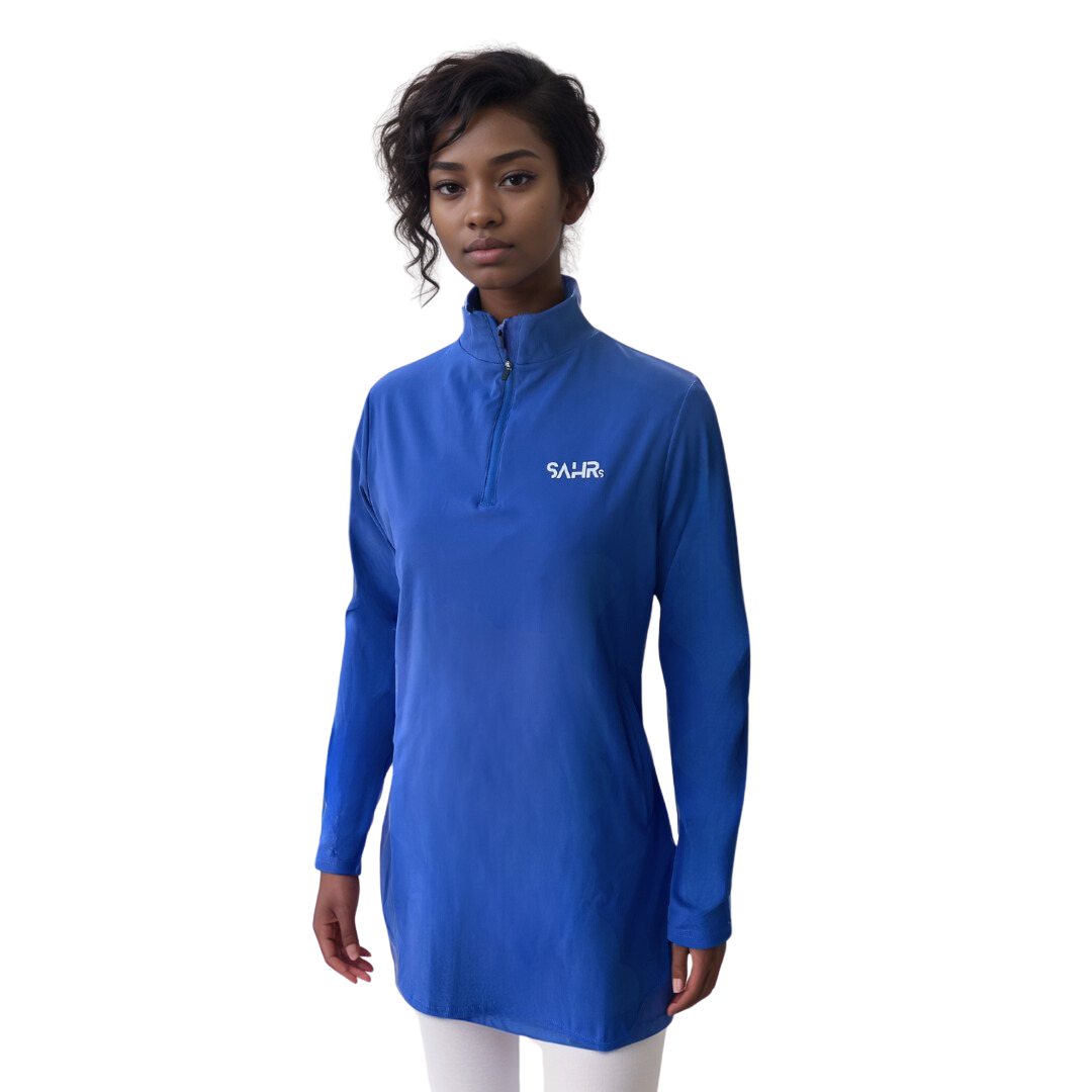 Women's fitted blue top