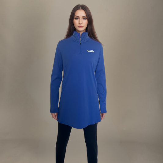 Training Quarter Zip Fitted Top – Blue