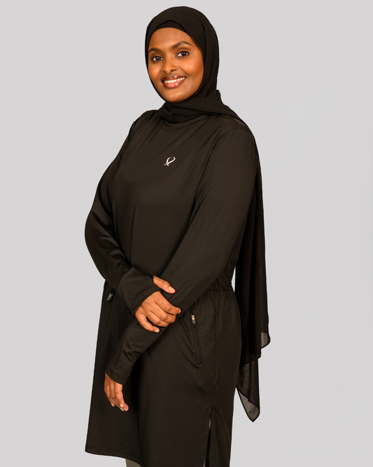 Loose Waist Strap Top – Black
