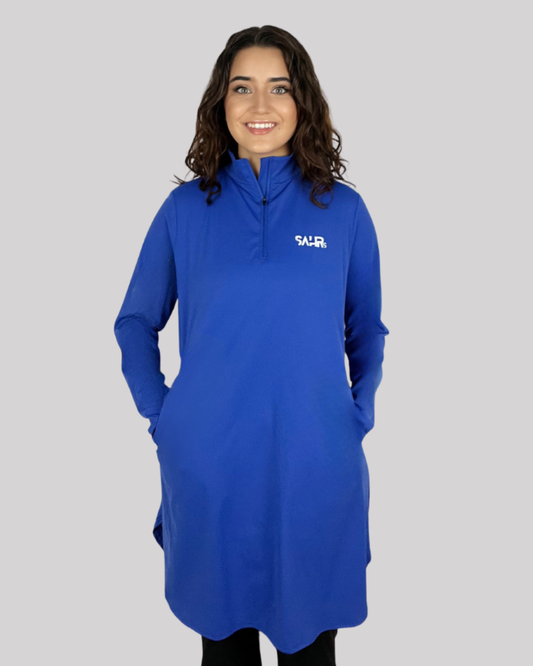 Loose Performance Top 1/4 Zip – Blue