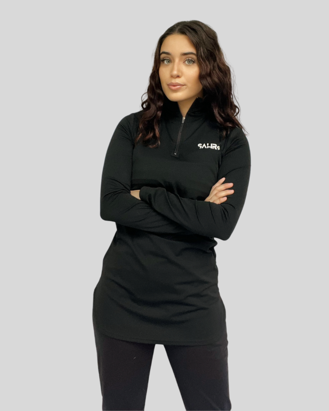 Fitted Training Top 1/4 Zip – Black
