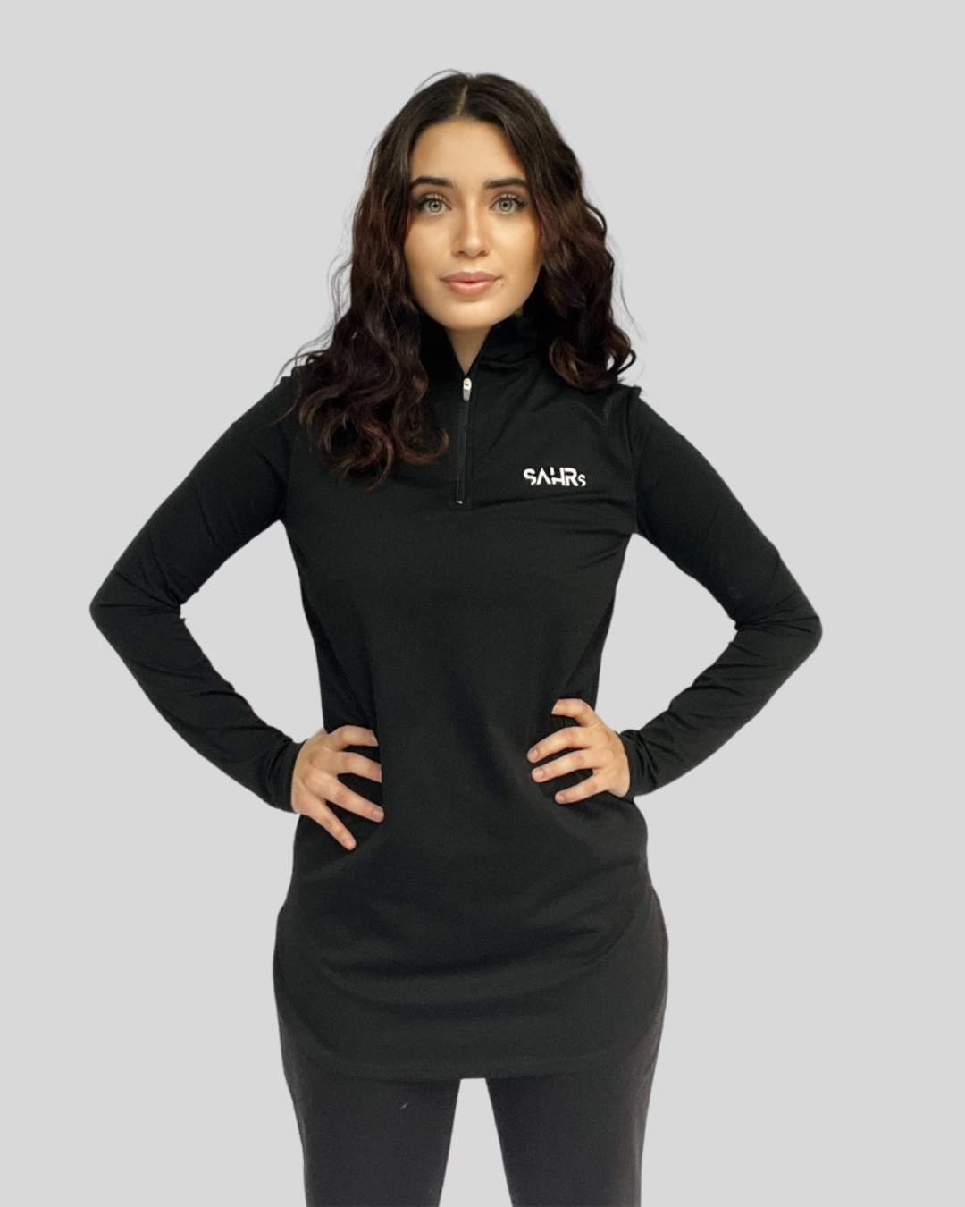 Fitted Training Top 1/4 Zip – Black