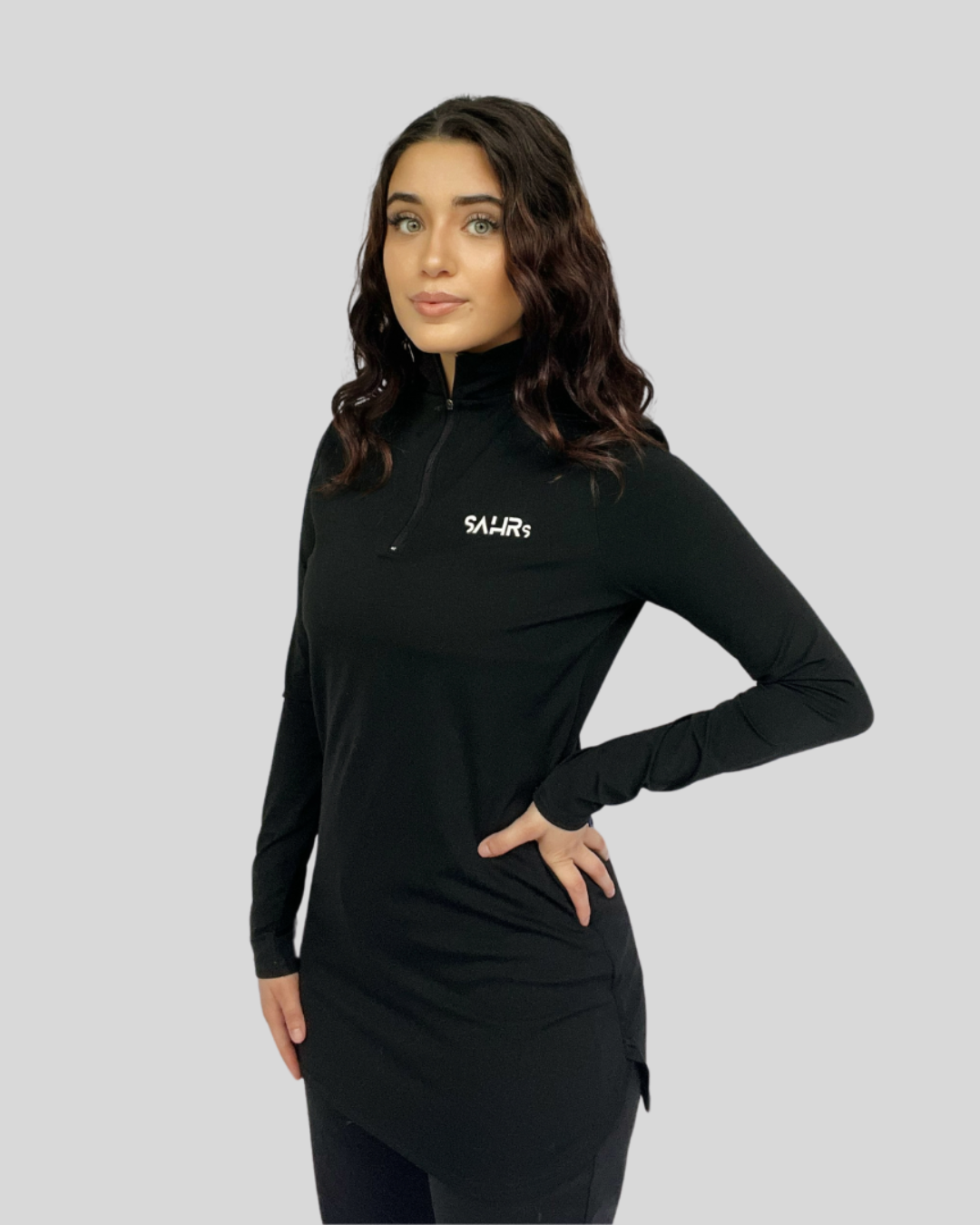 Fitted Training Top 1/4 Zip – Black