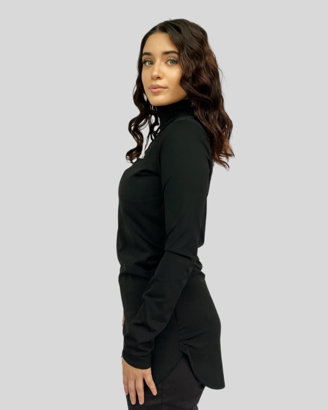 Fitted Training Top 1/4 Zip – Black