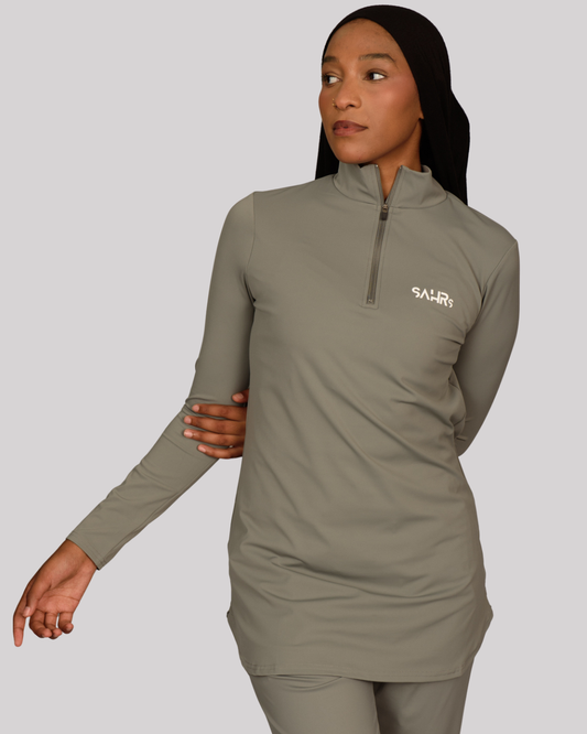 Fitted Training Top 1/4 Zip – Gray