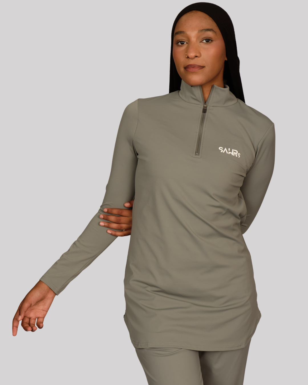 Fitted Training Top 1/4 Zip – Gray