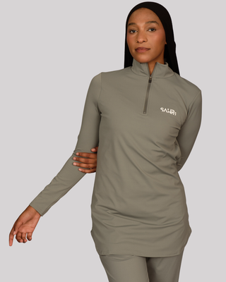 Fitted Training Top 1/4 Zip - Gray