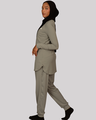 Fitted Training Top 1/4 Zip - Gray