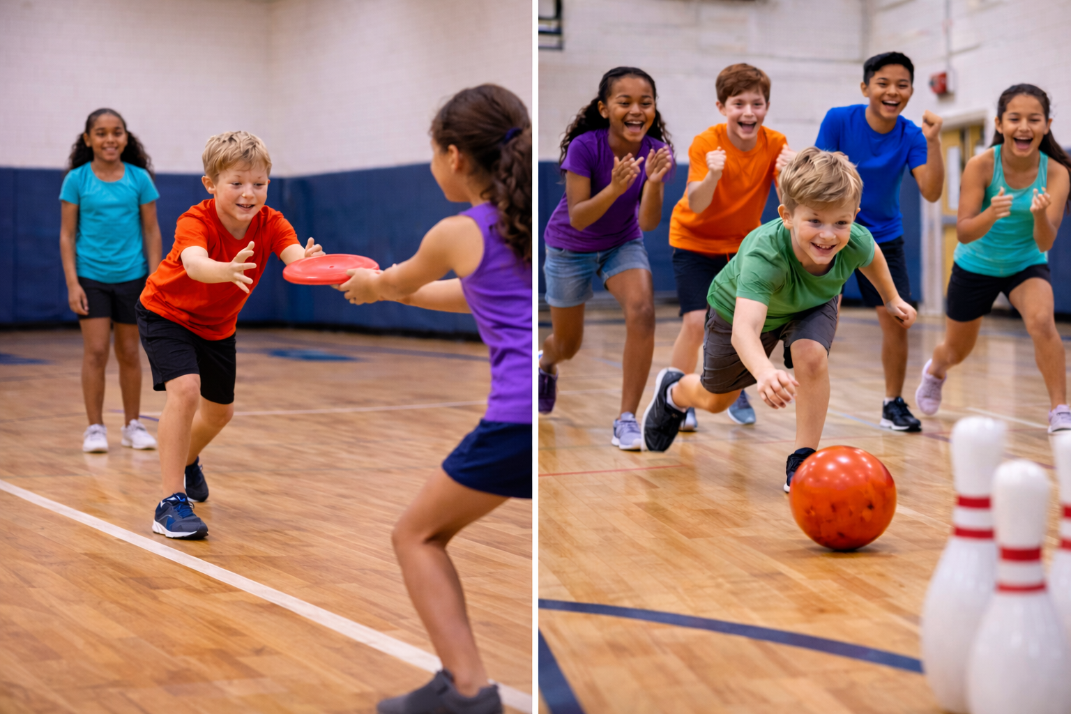 Indoor Bowling & Frisbee Challenge