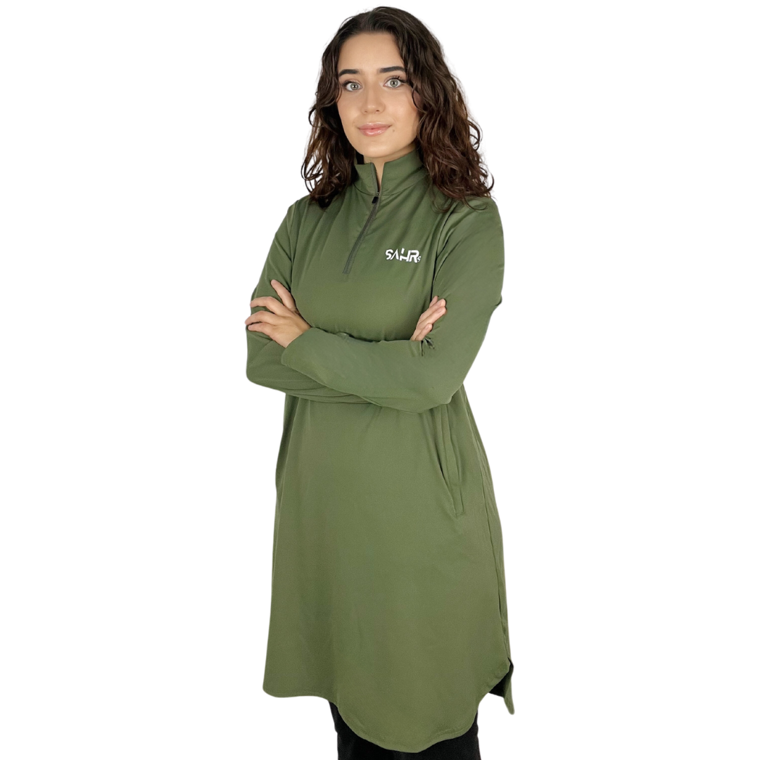 Women's loose shirt in olive green