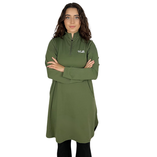 Women's loose shirt in olive green