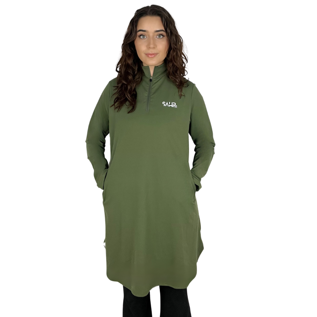 Women's loose shirt in olive green