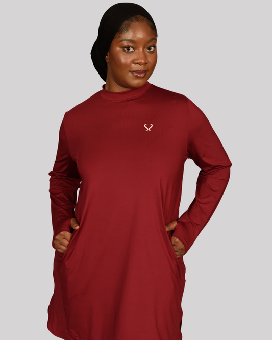 Loose Dynamic Active Top – Maroon