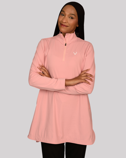 Fitted Performance Top 1/4 Zip – Pink