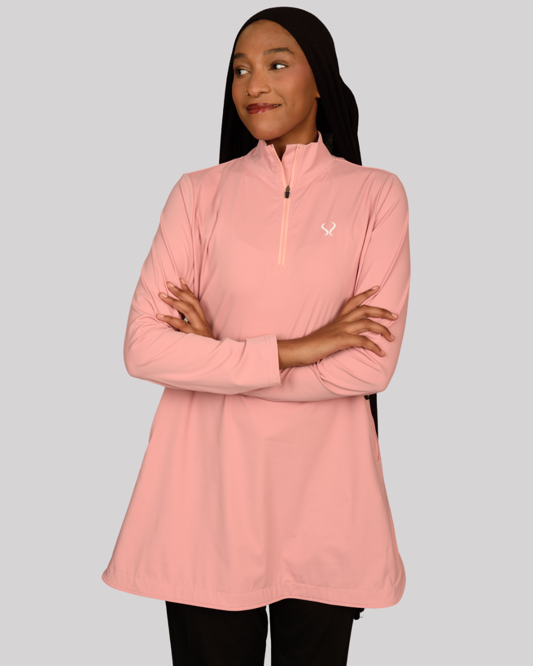 Fitted Performance Top 1/4 Zip – Pink