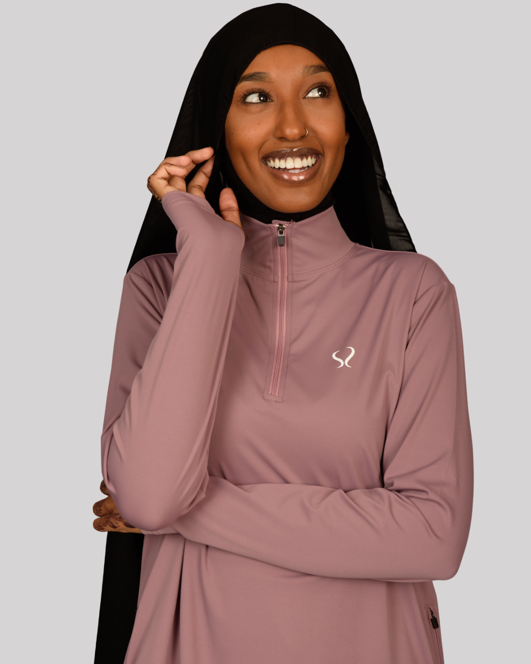 Fitted Training Top 1/4 Zip - Lavender