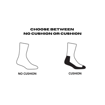 white socks 4 pack - choose between cushion vs. no cushion